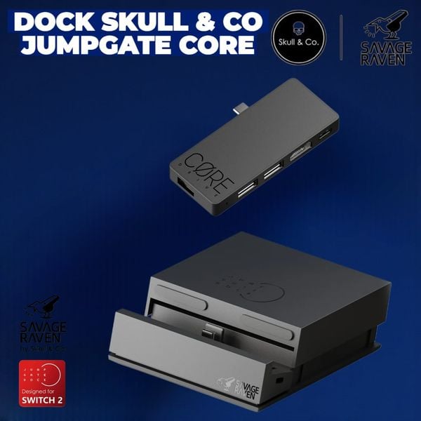  Dock Skull & Co Jumpgate Version 2 cho Nintendo Switch OLED, Switch 2, Steam Deck, Asus Rog Ally 
