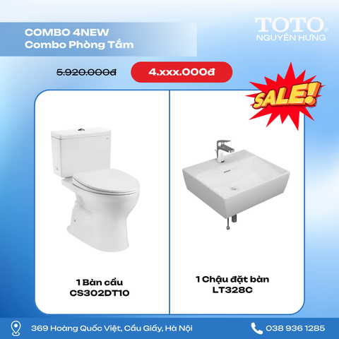  COMBO13B - Combo Bàn Cầu Chậu Lavabo Cao Cấp 