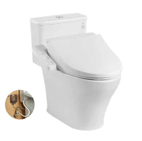 MS857DW18 Bàn cầu một khối kèm nắp rửa điện tử WASHLET dòng C2 cơ bản – TCF23710AAA