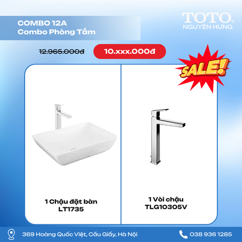  COMBO12A - Combo Vòi Chậu Lavabo Cao Cấp 