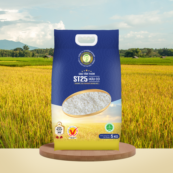  GẠO TẤM THƠM ST25 HỮU CƠ / ORGANIC ST25 FRAGRANT BROKEN RICE 5KG - 100% SẢN XUẤT TẠI SÓC TRĂNG 