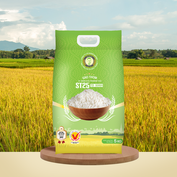  GẠO THƠM ST25 - TD XANH / TD GREEN FRAGRANT RICE 5KG - 100% SẢN XUẤT TẠI SÓC TRĂNG 