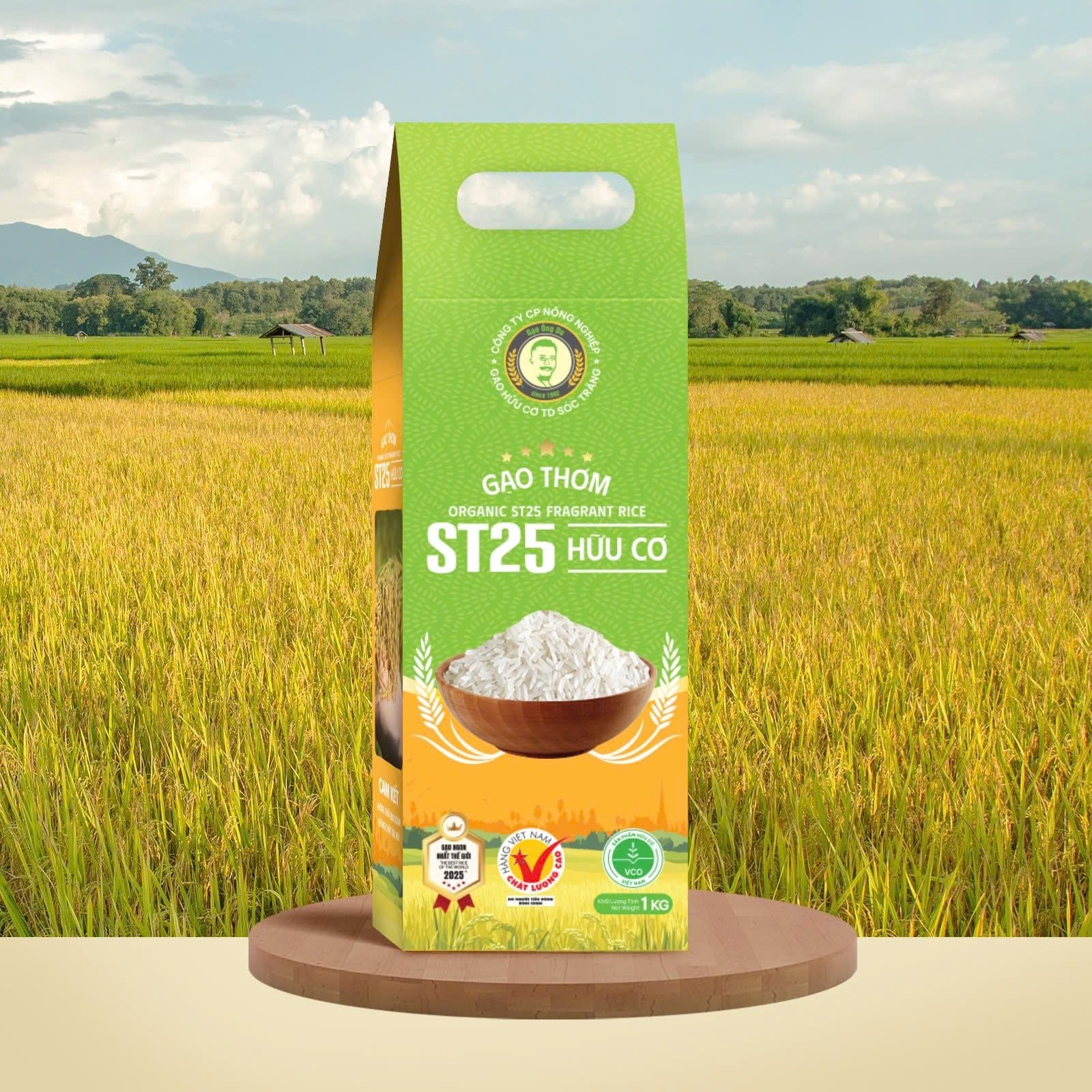  GẠO THƠM ST25 HỮU CƠ / ORGANIC ST25 FRAGRANT RICE 1KG - 100% SẢN XUẤT TẠI SÓC TRĂNG 