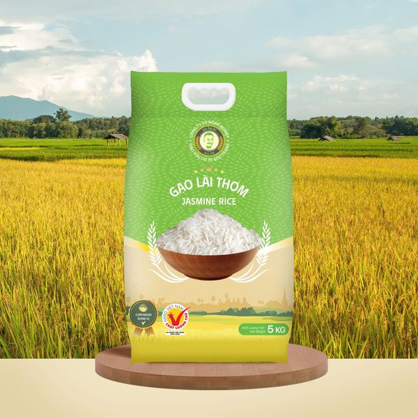  GẠO LÀI THƠM - CHÂU THÀNH/CHAU THANH JASMINE RICE 5KG - 100% SẢN XUẤT TẠI SÓC TRĂNG 