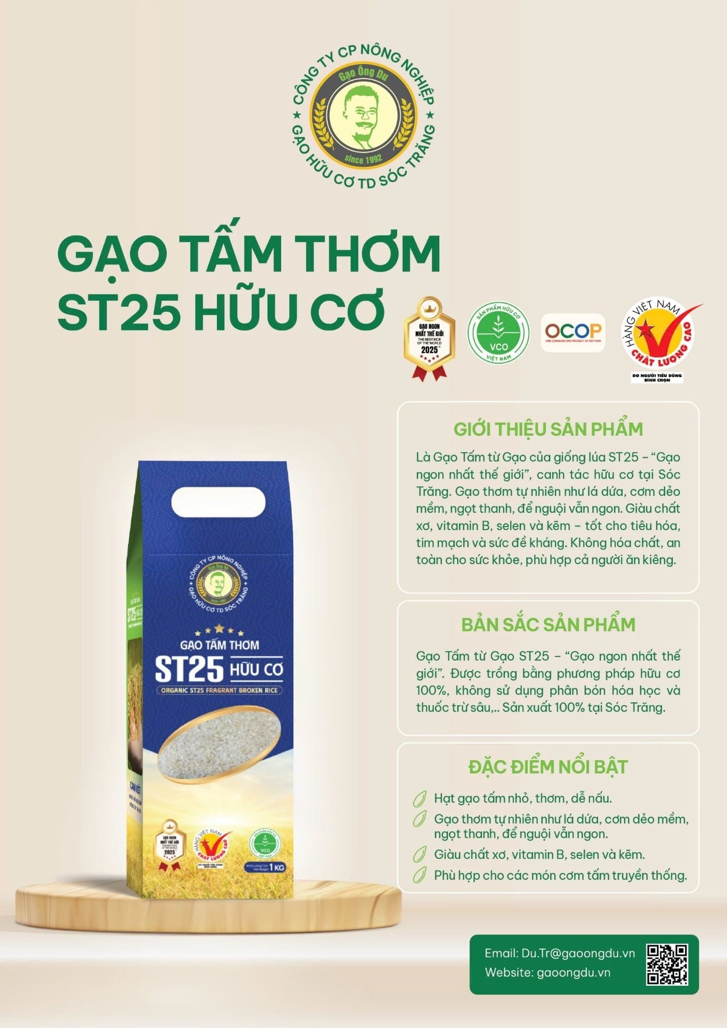  GẠO TẤM THƠM ST25 HỮU CƠ / ORGANIC ST25 FRAGRANT BROKEN RICE 5KG - 100% SẢN XUẤT TẠI SÓC TRĂNG 