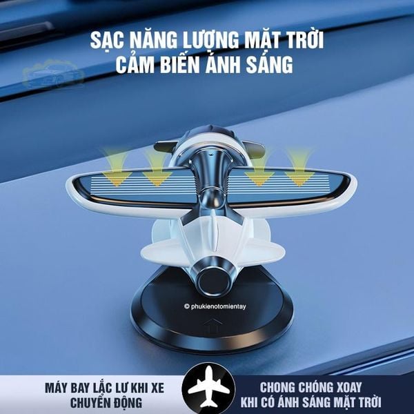 MÁY BAY NĂNG LƯỢNG MẶT TRỜI TRANG TRÍ Ô TÔ, TRANG TRÍ XE MÁY XOAY CHUYỂN ĐỘNG KHI CÓ ÁNH SÁNG