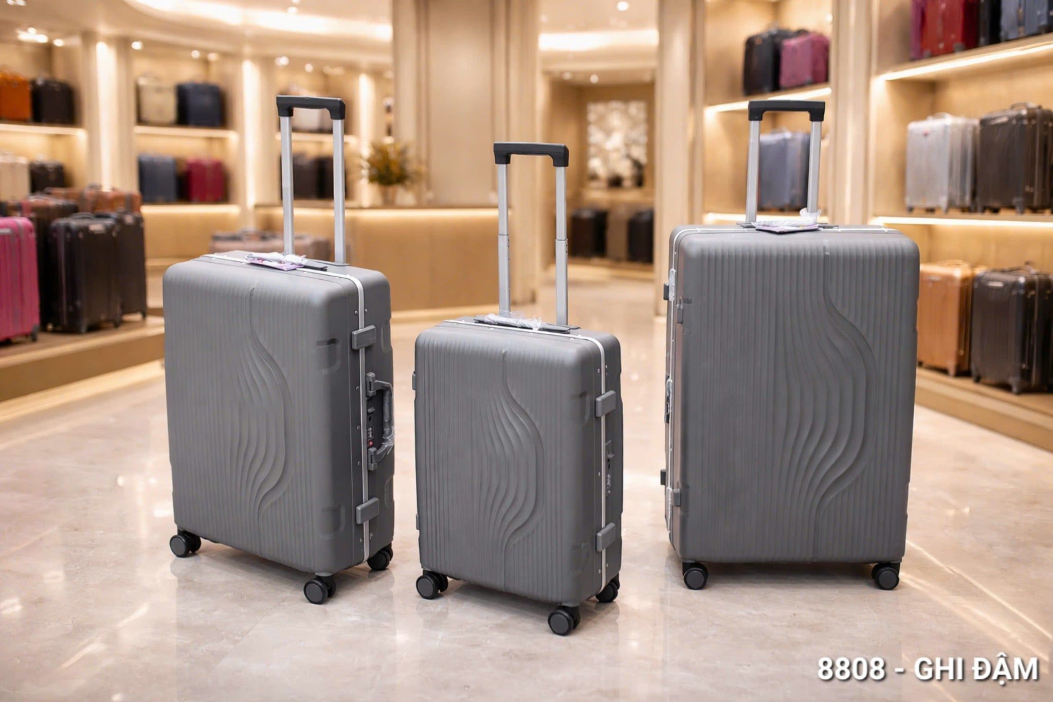  Vali kéo Travelking nhựa PP khung nhôm khoá sập cao cấp size 20/24/28 inch 