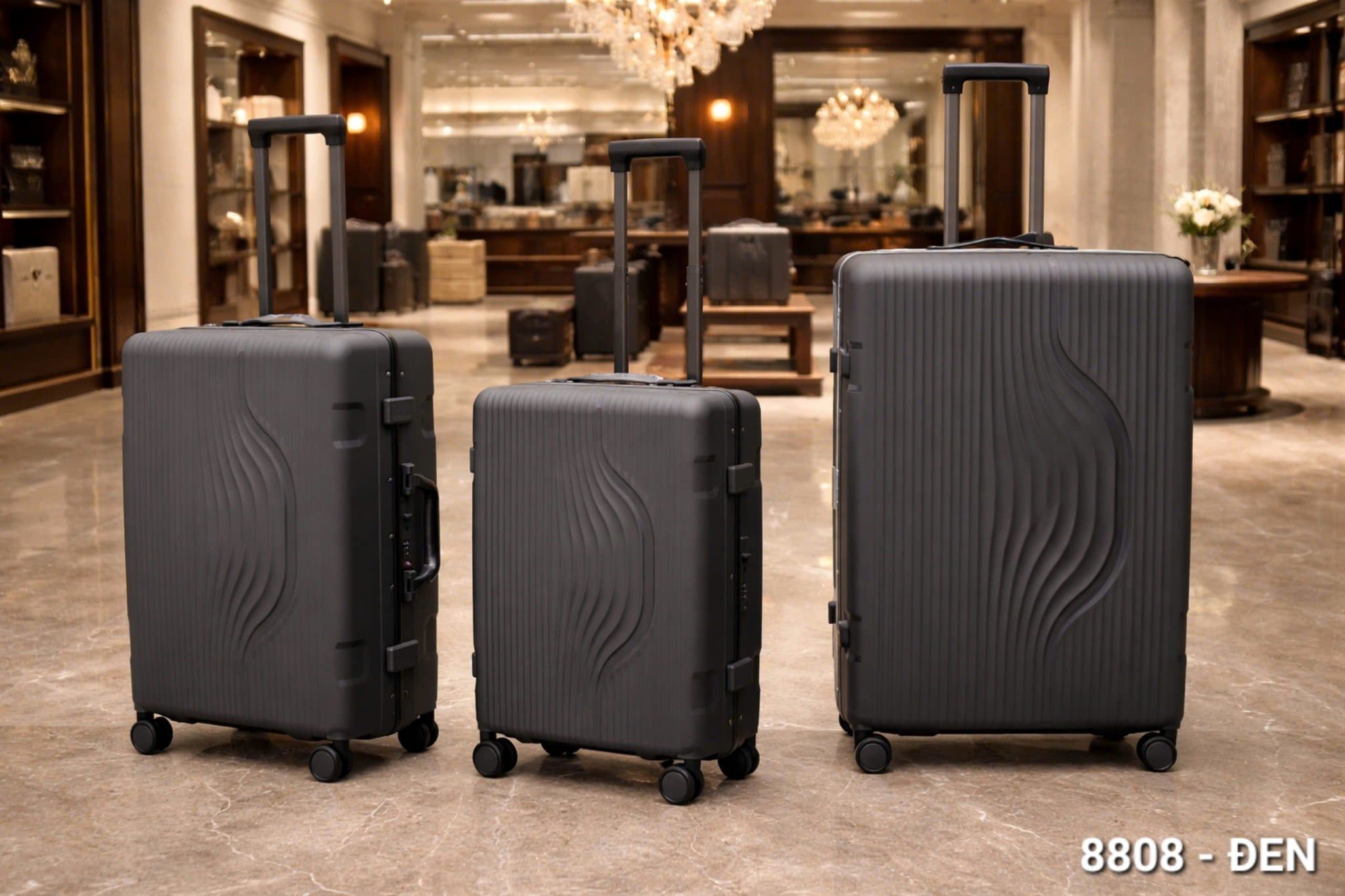  Vali kéo Travelking nhựa PP khung nhôm khoá sập cao cấp size 20/24/28 inch 