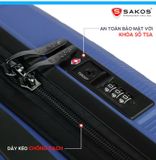 Vali kéo nhựa Sakos Porta siêu nhẹ siêu bền size 20 inch 