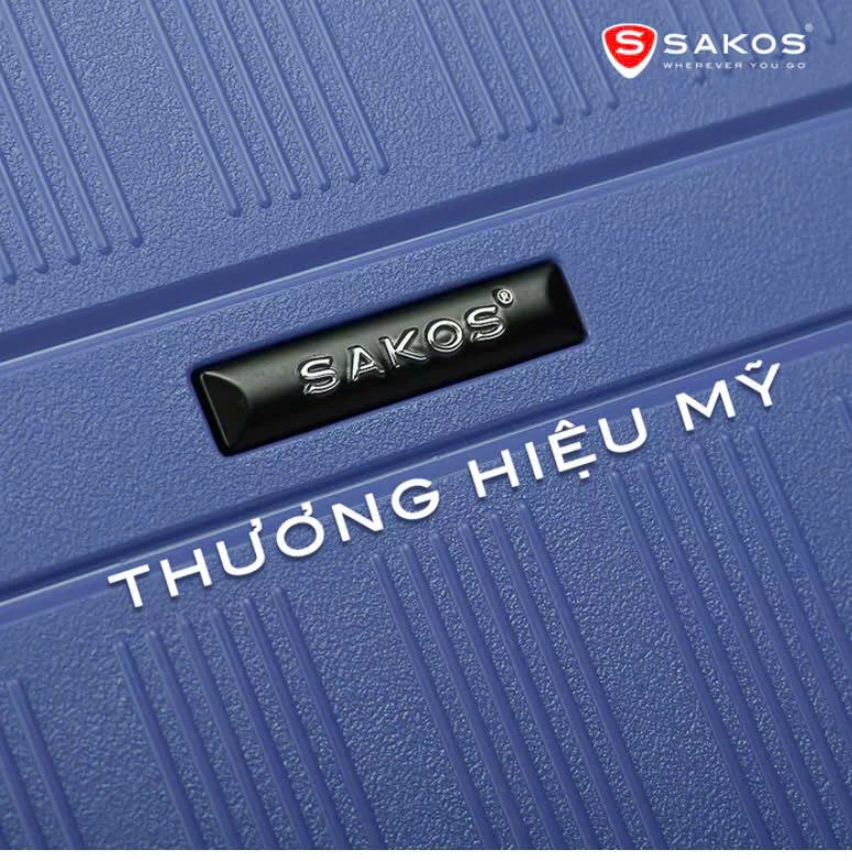  Vali kéo nhựa Sakos Porta siêu nhẹ siêu bền size 20 inch 