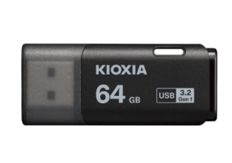 USB KIOXIA TransMemory U301 64GB USB 3.2 Gen 1 màu đen - có lỗ treo