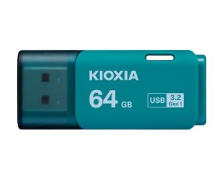 USB KIOXIA TransMemory U301 64GB USB 3.2 Gen 1 xanh nhạt - có lỗ treo