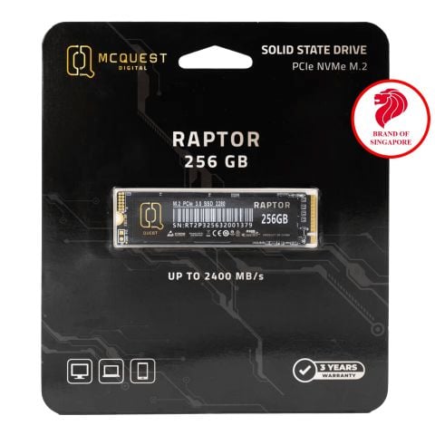 Ổ cứng SSD McQuest Raptor 256GB NVMe PCIe Gen 3x4 M.2 2280