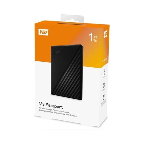 Ổ cứng HDD WD My Passport Portable 1TB 2.5 inch USB 3.2 gen1 - Đen