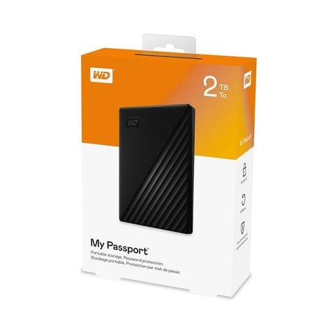 Ổ cứng HDD WD My Passport Portable 2TB 2.5 inch USB 3.2 gen1 - Đen