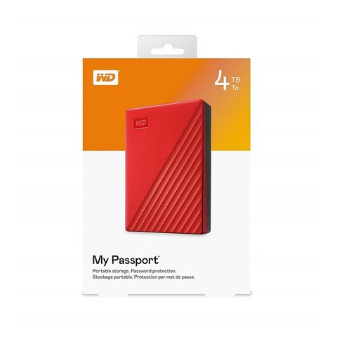 Ổ cứng HDD WD My Passport Portable 4TB 2.5 inch USB 3.2 gen1 - Đỏ