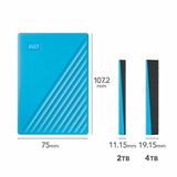  Ổ cứng HDD WD My Passport 4TB 2.5 inch USB 3.2 gen1 - Xanh 
