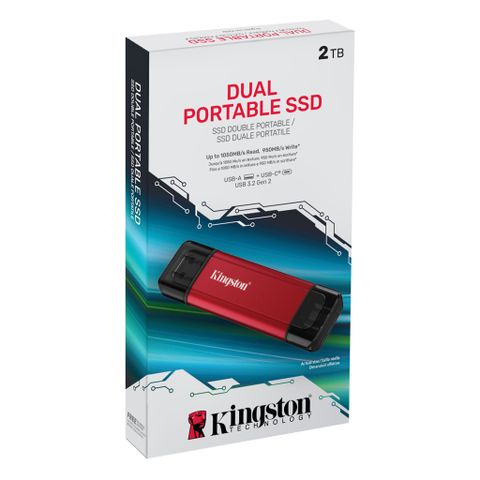Ổ cứng SSD Kingston Dual USB-A/C 2TB USB 3.2 Gen 2 R1050
