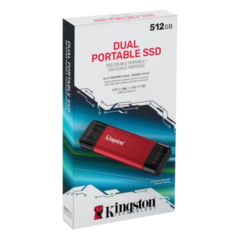 Ổ cứng SSD Kingston Dual USB-A/C 512GB USB 3.2 Gen 2 R1050