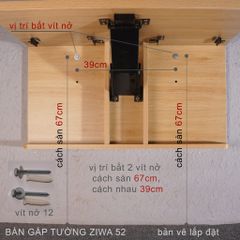 BÀN GẤP TƯỜNG ZIWA_52_E