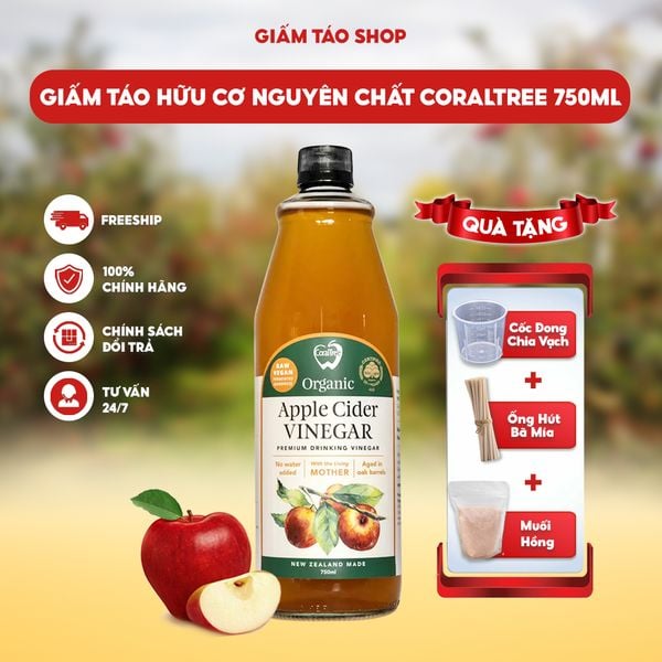  Giấm Táo Hữu Cơ Nguyên chất CoralTree 