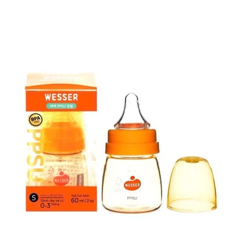  Bình sữa wesser cổ hẹp PPSU60 ml 