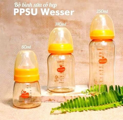  Bình sữa wesser cổ hẹp PPSU60 ml 