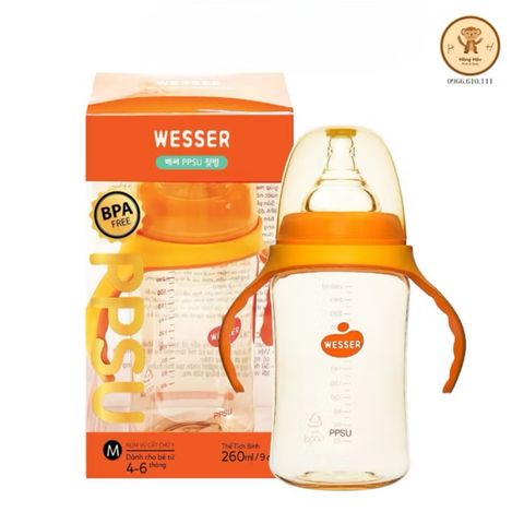  Bình sữa wesser cổ rộng PPSU 260 ml 