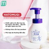  Sữa Rửa Mặt Hatomugi Tạo Bọt Hỗ Trợ Dưỡng Ẩm, Sáng Da 160ml 