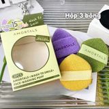  Set 3 Bông Rửa Mặt Bọt Biển Amortals Hình Giọt Nước Smile Face Washing Puff Dùng Để Làm Sạch 