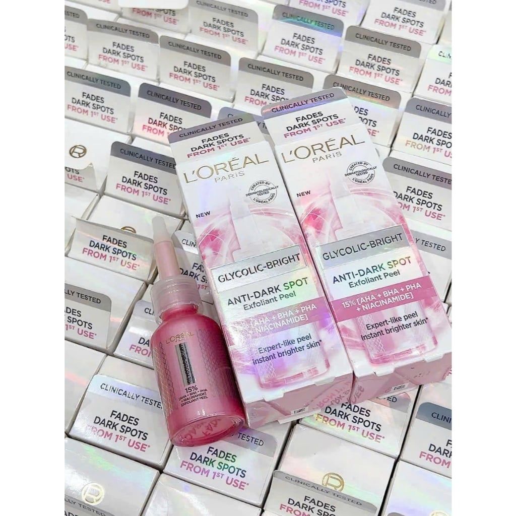  Serum làm sạch tế bào da chết Glycolic-bright Anti-dark Spot Exfoliant Peel L’oréal Paris 25ml 