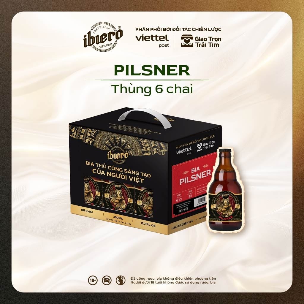 BIA PILSNER THÙNG 6 CHAI x 330ML