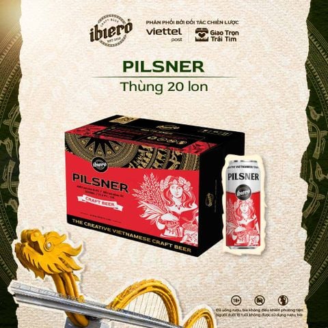 PILSNER - BIA THỦ CÔNG THÙNG 20 LON