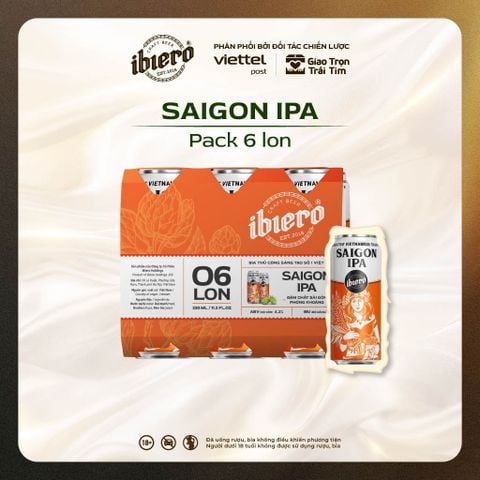 BIA SAIGON IPA THÙNG 6 LON x 330ML