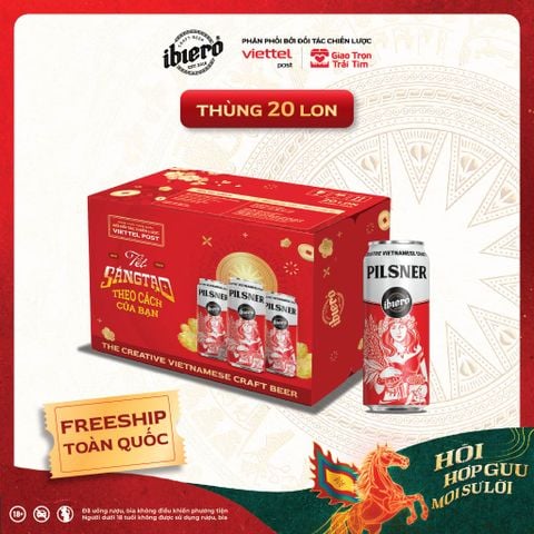 PILSNER - BIA THỦ CÔNG THÙNG 20 LON