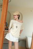  SET TRỄ VAI TAY NGẮN SỌC CHÂN VÁY VIỀN - TH 