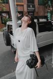  SET ÁO GIẤY CHÂN VÁY DÀI RÚT EO - TH 