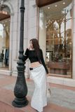  CHÂN VÁY LỤA BI KÈM HOA EO - TH 