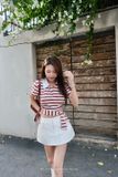  SET ÁO SỌC CỔ BẺ CHÂN VÁY NGẮN - TH 