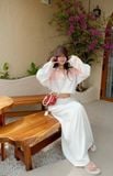  SET DÙ PHỐI MÀU CHÂN VÁY DÀI - TH 
