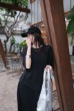  SET ÁO GIẤY CHÂN VÁY DÀI RÚT EO - TH 
