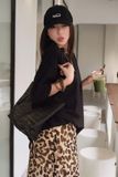  SET ÁO TAY NGẮN CHÂN VÁY BEO MIDI - TH 