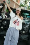  SET ÁO TRỄ VAI IN TÚI QUẦN SUÔNG SỌC - TH 