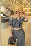  SET DENIM TRỄ VAI PHỐI REN - TH 