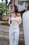  SET ÁO TRỄ VAI ĐAN DÂY QUẦN SUÔNG - TH 