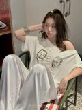  SET ÁO THUN IN QUẦN SUÔNG LỤA - TH 