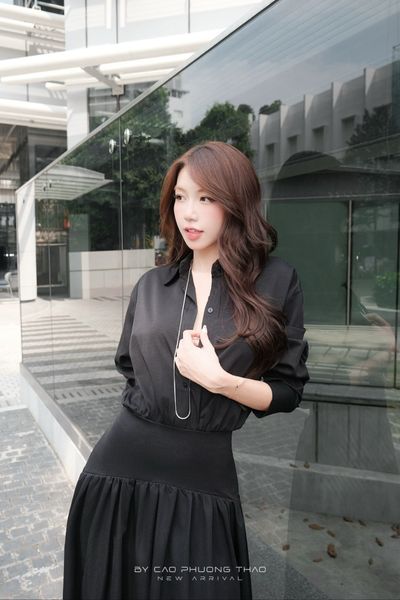  ĐẦM SƠ MI DÀI TAY XÒE - TH 