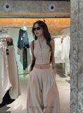  SET YẾM CỔ SƠ MI QUẦN SUÔNG - TH 