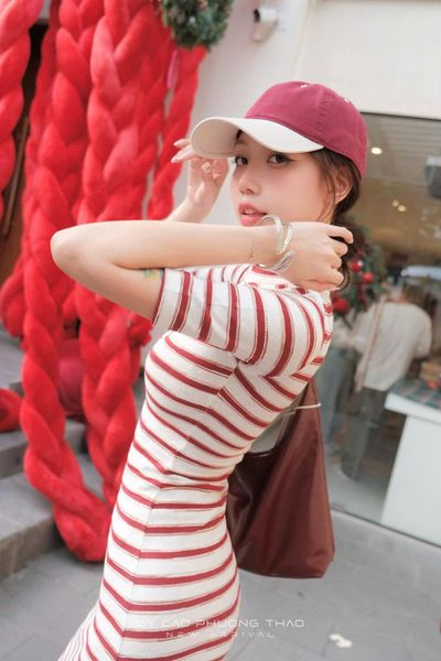  ĐẦM CỔ LỌ SỌC TAY NGẮN - TH 