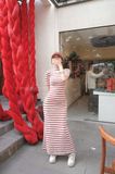  ĐẦM CỔ LỌ SỌC TAY NGẮN - TH 
